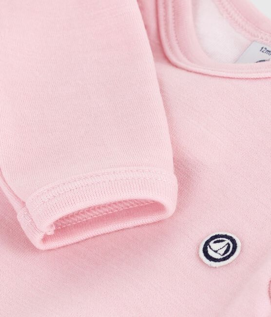 Body lungo in lana e cotone neonato rosa JOLI