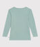 T-shirt bambino unisex a maniche lunghe in lana e cotone verde PAUL