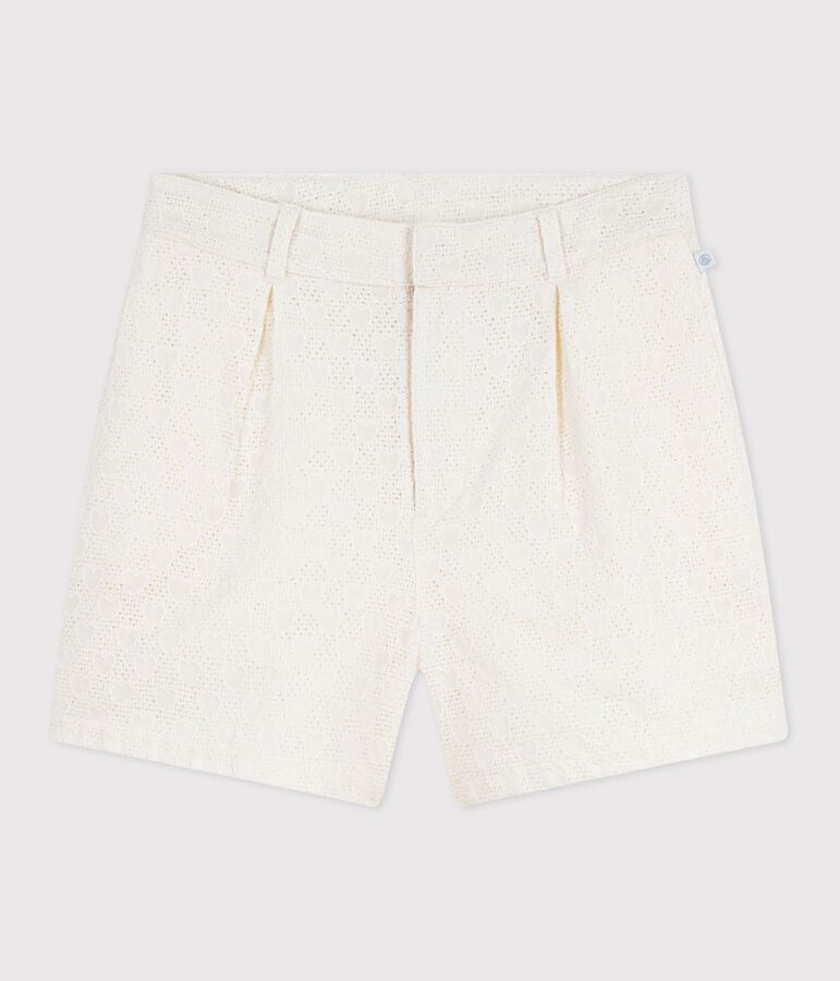 Shorts in cotone con motivi a cuori bambina bianco MARSHMALLOW