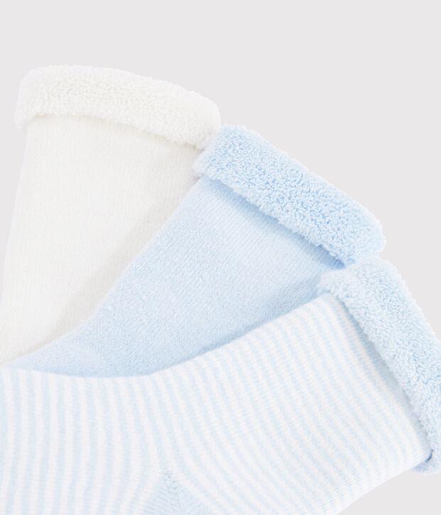 Trio di calzine beb&egrave; lavorate a maglia multicolore