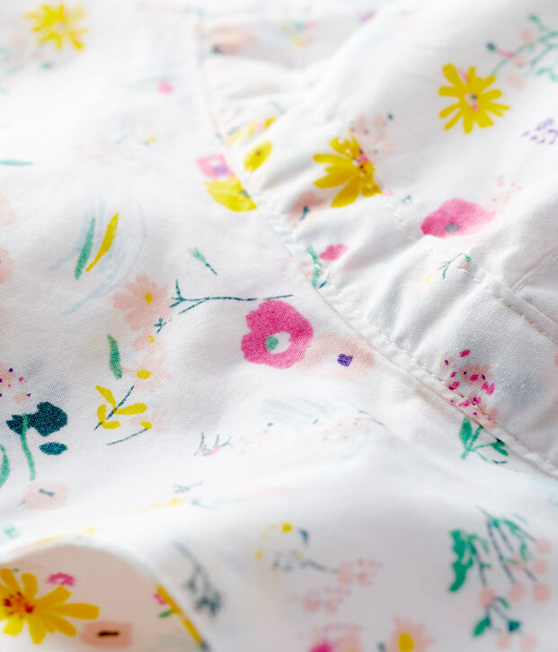Cappellino in popeline fantasia a fiori beb&eacute; bambina multicolore