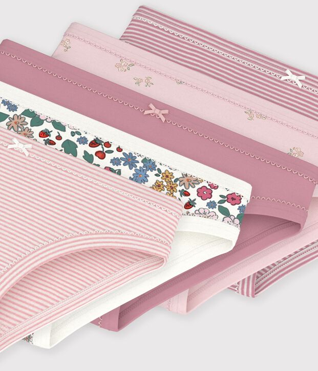 Set di slip in cotone a fiori bambino multicolore