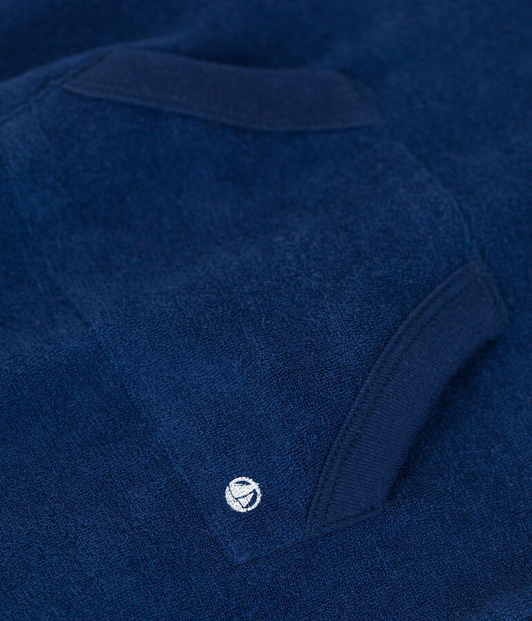 Tutina corta beb&egrave; in spugna bouclette blu