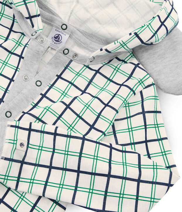 Tutina lunga da bambino a costine bianco/multicolore