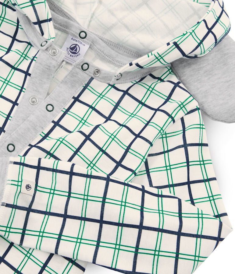 Tutina lunga da bambino a costine bianco/multicolore