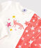 Pigiama a stelle bambina in cotone bianco MARSHMALLOW/rosa PEACHY