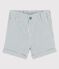 Shorts bebè in seersucker a righe  blu BRUT/bianco MARSHMALLOW