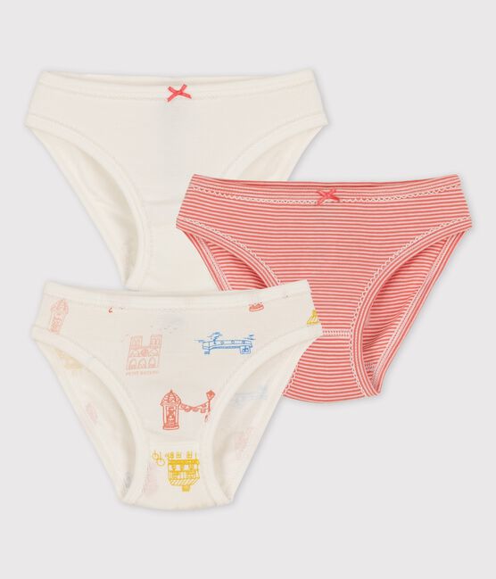 Confezione da 3 slip bambina fantasia Parigi in cotone variante 1