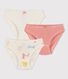 Confezione da 3 slip bambina fantasia Parigi in cotone