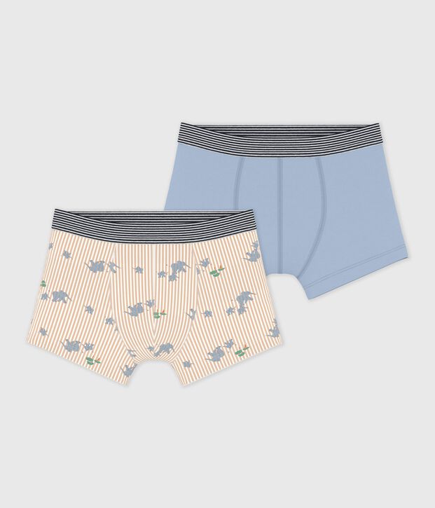 Set di boxer in cotone con stampa di elefanti bambino multicolore