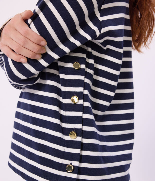 Marini&egrave;re in cotone a righe donna blu/bianco