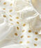 Abito body bebè femmina in cotone e lino bianco MARSHMALLOW/giallo OR