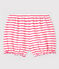 Culotte bloomer a righe in cotone bebè femmina bianco MARSHMALLOW/rosa GEISHA