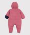 Tutina imbottita in poliestere tinta unita neonato rosa