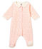 Bodygiama stampato in ciniglia per bebé femmina bianco MARSHMALLOW/rosa JOLI