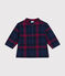 Camicia in flanella a quadri neonato blu SMOKING/bianco MULTICO