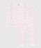 Pigiama bambina molto aderente in cotone con stampa a fiori rosa BARELY/ MULTICO