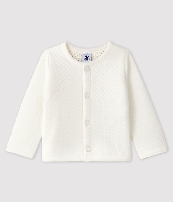 Cardigan bebè femmina in tubique bianco MARSHMALLOW