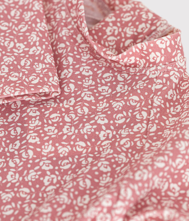 T-shirt da spiaggia anti uv beb&egrave; rosa/bianco