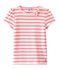 T-shirt bambina a righe marinière bianco MARSHMALLOW/rosa PETAL