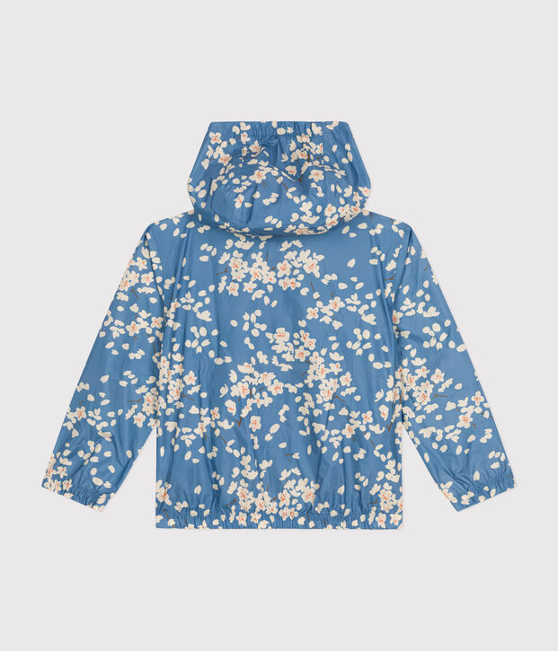 Giacca a vento legggera bambina blu/multicolore