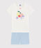 Pigiama corto frutta estiva bambina in cotone bianco MARSHMALLOW/bianco MULTICO