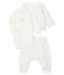 Completo 3 pezzi bebè unisex in tubique bianco MARSHMALLOW/bianco MULTICO