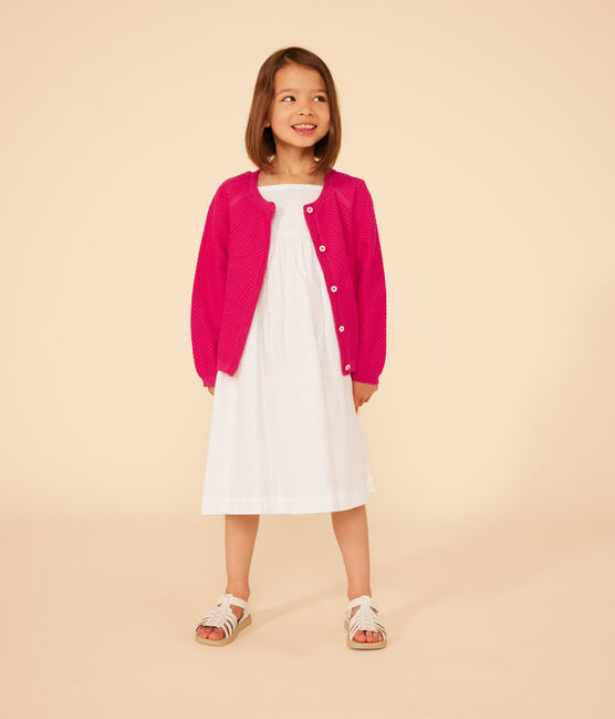 Cardigan in cotone bambina rosa DELHI
