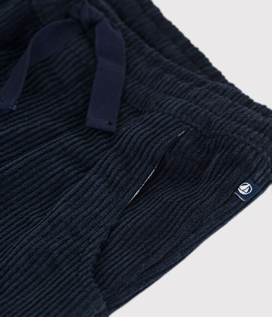 Pantaloni in velluto a coste bambino blu SMOKING
