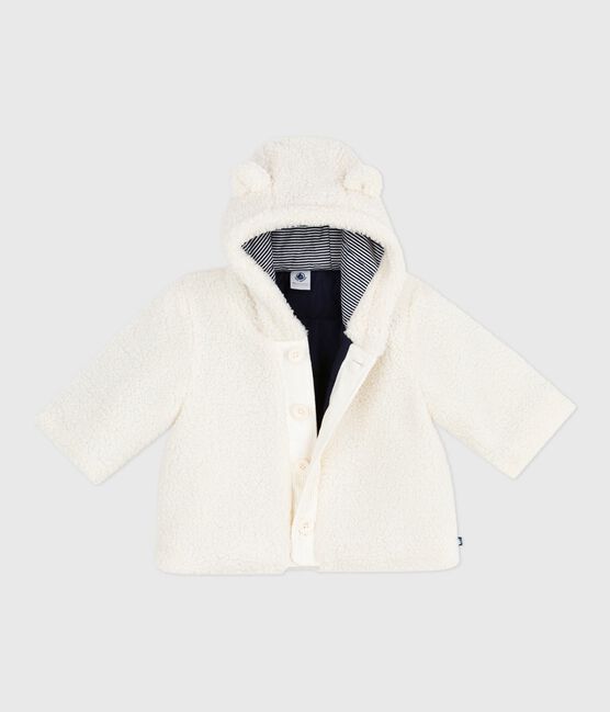Cappotto con cappuccio imbottito in sherpa neonato ecru MILK