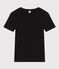 T-shirt Iconica a maniche corte a coste tinta unita donna nero BLACK