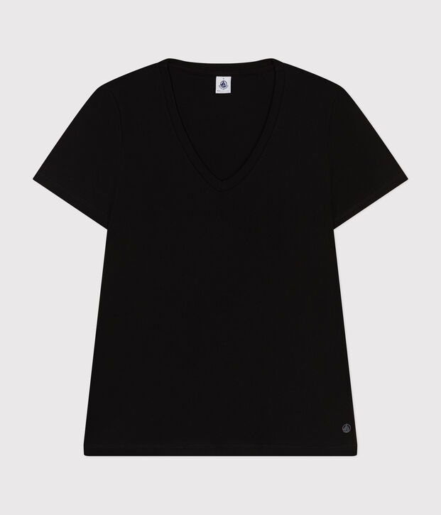 T-shirt LE DROIT scollo a V in cotone Donna nero