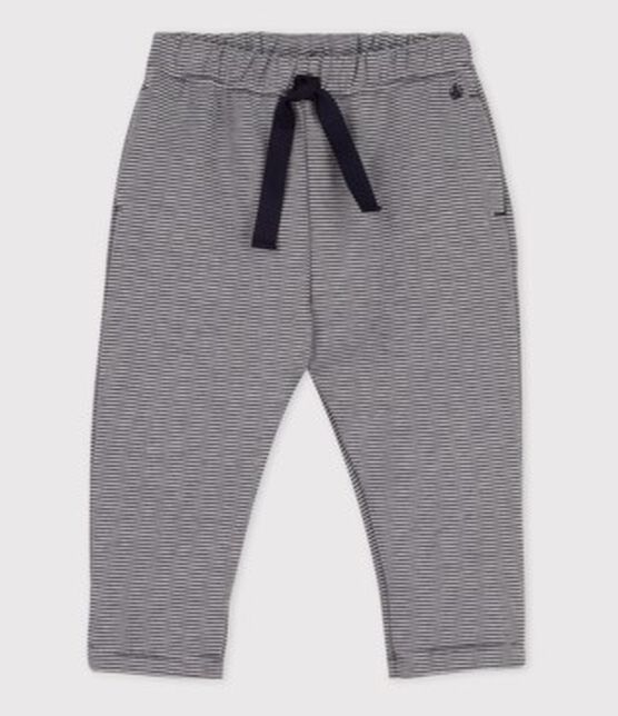 Pantaloni a righe bebè in jersey spesso blu SMOKING/bianco MARSHMALLOW