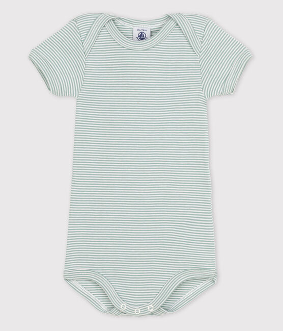 Body manica corta bebè bambina blu PAUL/bianco MARSHMALLOW