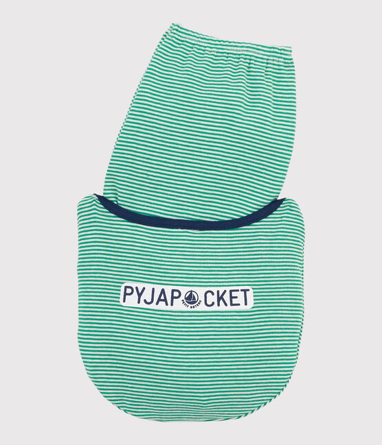 Pigiama millerighe verde bambino a costine verde PRADO/bianco MARSHMALLOW