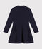Abito a maniche lunghe bimateriale bambina blu SMOKING