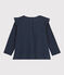 Blusa in cotone bebè. blu SMOKING/bianco MARSHMALLOW