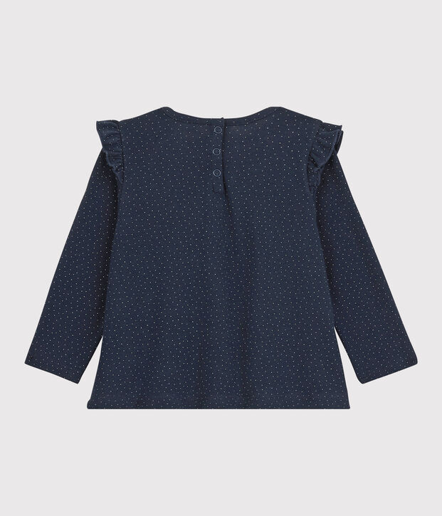 Blusa in cotone beb&egrave;. blu/bianco