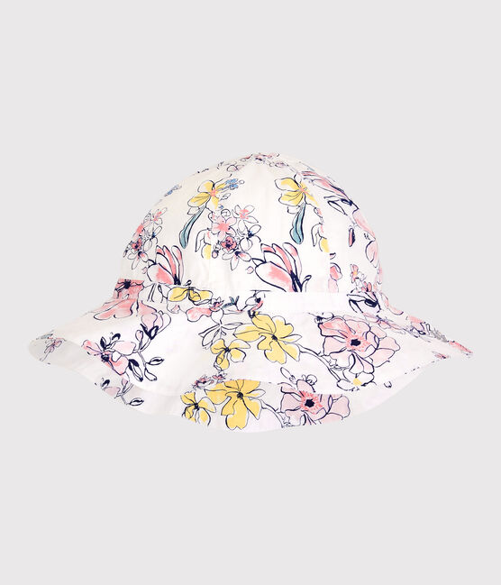 Cappellino in popeline bambina bianco MARSHMALLOW/bianco MULTICO