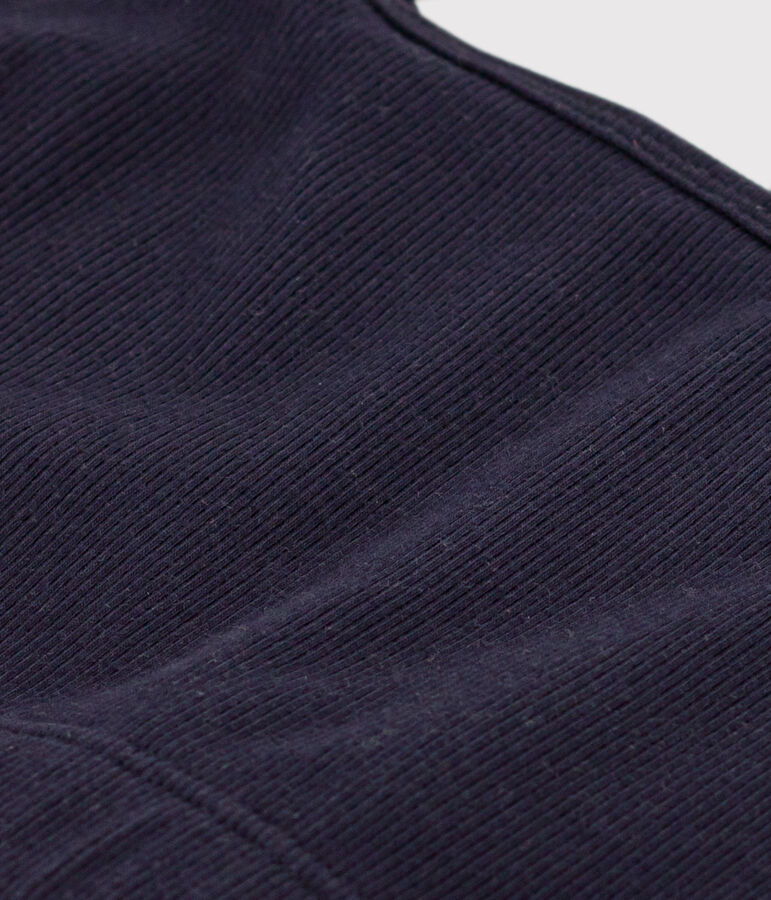 Bralette a tinta unita in cotone ed elastan donna blu