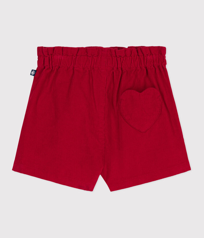 Shorts in velluto tinta unita neonata rosso