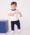 T-shirt a maniche lunghe in cotone con logo vintage neonato bianco MARSHMALLOW