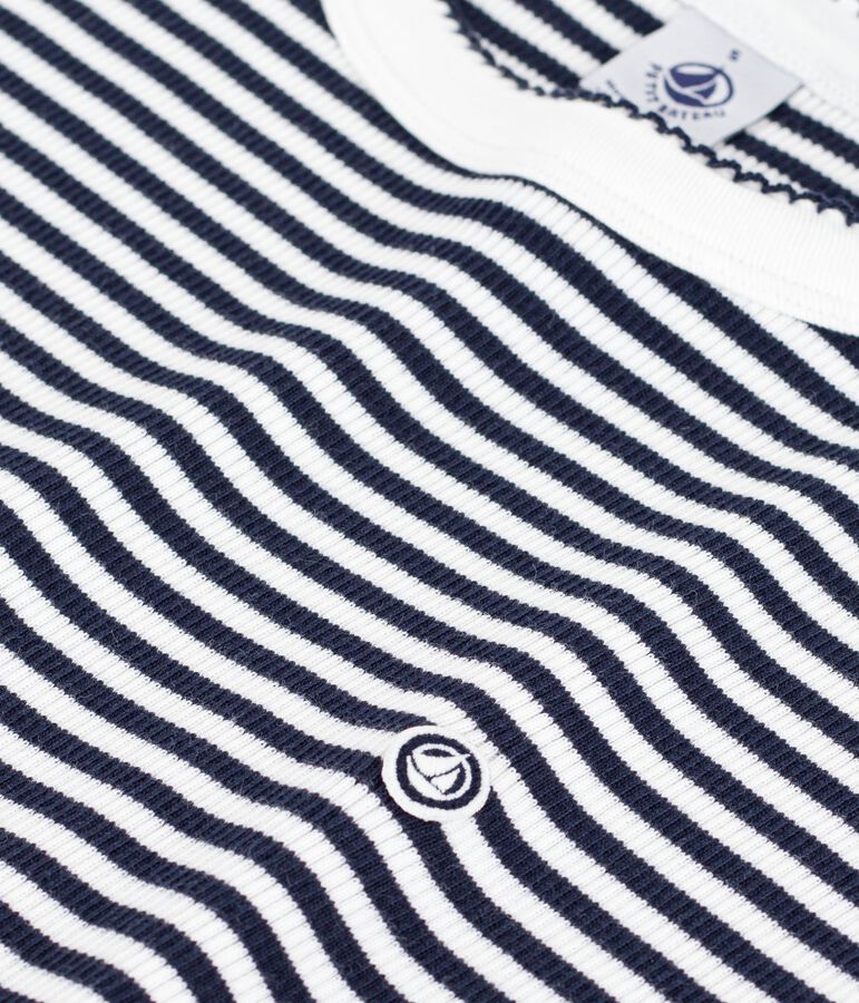 Abito corto in cotone donna blu/bianco