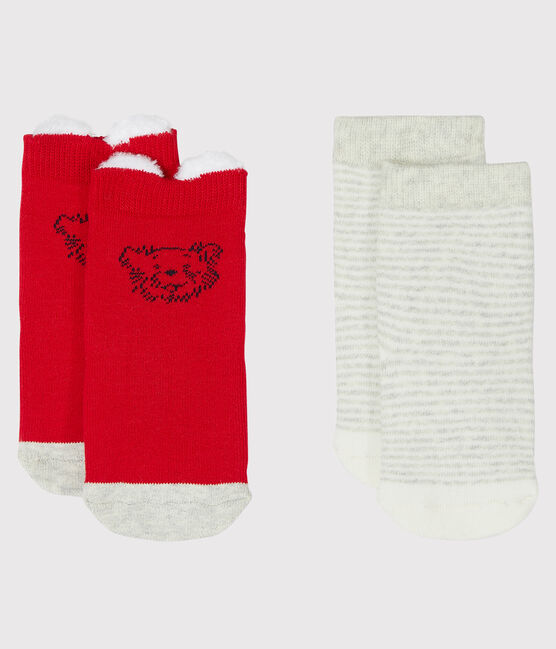 Confezione da 2 paia di calzini bebè unisex rosso TERKUIT