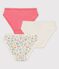 Confezione da 3 slip bambina a fiori in cotone variante 1