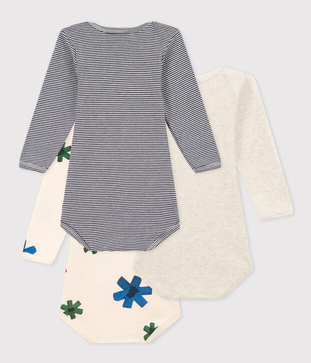 Confezione da 3 body a maniche lunghe a stelle beb&egrave; in cotone multicolore