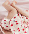 Abito e bloomer abbinato in cotone con stampa a cuori neonata rosso/rosso