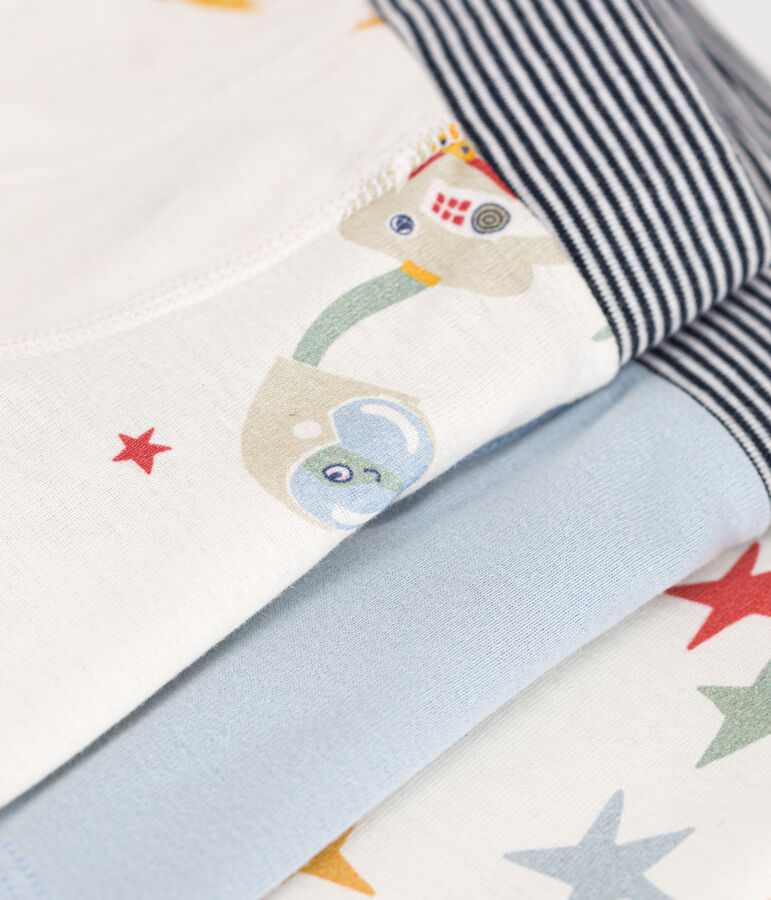 Set di 3 boxer spazio in cotone bambino multicolore