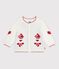 Cardigan in maglia di lana e cotone con motivi jacquard neonato bianco/rosso