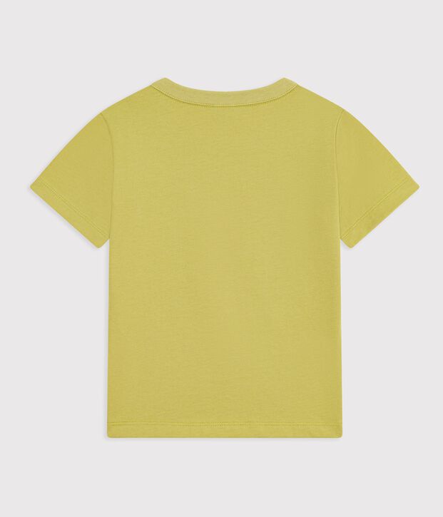 T-shirt a maniche corte in cotone tinta unita bambino verde